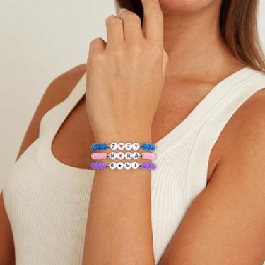 Imagem de 3 peças de pulseira de pedra de cristal para mulheres, pulseiras de contas de cristal para homens, acessórios para fãs de concerto, acessórios de amizade, presentes de amizade para mulheres, presentes