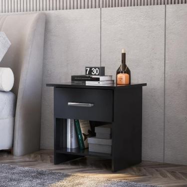 Imagem de Mesa De Cabeceira Ditália 1 Gaveta -127 Preto