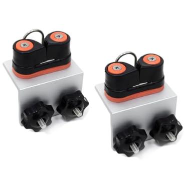 Imagem de Accskzo Grampos de came com anel principal de arame, base de suporte de trilho de barco de alumínio, pacote com 2, para sistema Versatrack/acessórios de barco de trilha