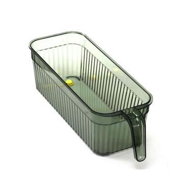 Imagem de Suporte Geladeira 28x15cm Acrílico Organizador Alça Verde