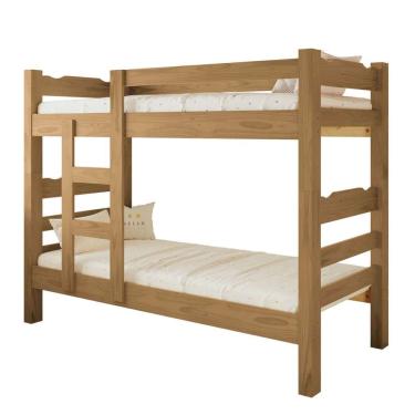 Imagem de Beliche Solteiro Sandy Reforçado Madeira Maciça com Proteção Cor Nogueira