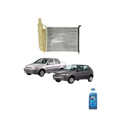 Imagem de Kit Radiador Palio 97 com Ar e Aditivo Radiador Visconde RV Cool Azul