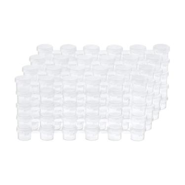 Imagem de KiBcsLic Conjunto de 20 potes de tinta vazios em tiras, mini copos de pintura de 10ml para artesanato infantil, com tampa, ideais para festas, festivais e