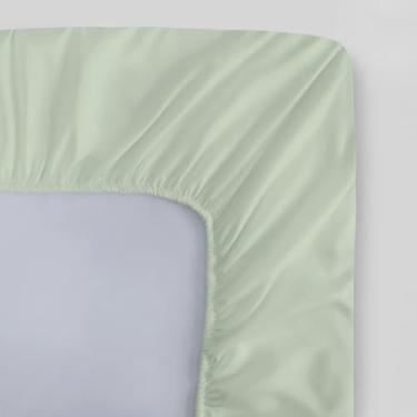 Imagem de FABDREAMS Lençol King Size 100% algodão orgânico Percal | Contagem de 300 fios | Certificado GOTS | Algodão de fibra longa | Fresco e Respirável | Cabe em bolso profundo de até 43 cm | Verde sálvia