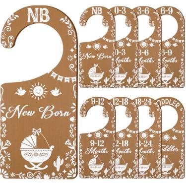 Imagem de CORNER LACE Divisórias de armário de bebê, 8 peças, tema mexicano Talavera, madeira, frente e verso, cabide/organizador de roupas de recém-nascido a criança para decoração de berçário, chá de bebê