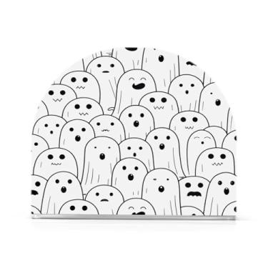 Imagem de Qilmy Porta-guardanapos de acrílico Halloween Boo, suporte de guardanapo de coquetel de plástico transparente para mesas de restaurante de cozinha, 1 peça