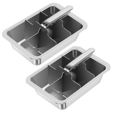 Imagem de Bandeja de cubo de gelo de aço inoxidável, durável, não danifica facilmente e inodora, polida, segura para alimentos e durável, perfeita para uísque e bebidas longas, alternativa às pedras de gelo
