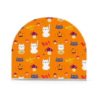 Imagem de Qilmy Porta-guardanapos de acrílico para gatos de Halloween, suporte de guardanapo de coquetel de plástico transparente para mesas de restaurante de cozinha, 2 peças