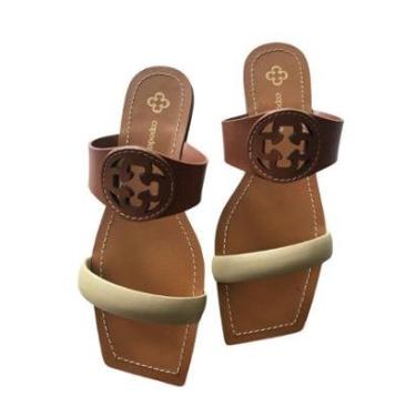 Imagem de Sandalia Capodarte Monograma Caramelo Slide 4017181-Feminino