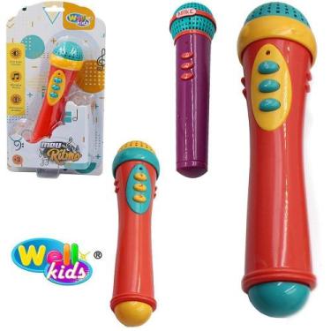Imagem de Microfone Musical Infantil Meu Ritmo Com Luz A Pilha - Wellkids