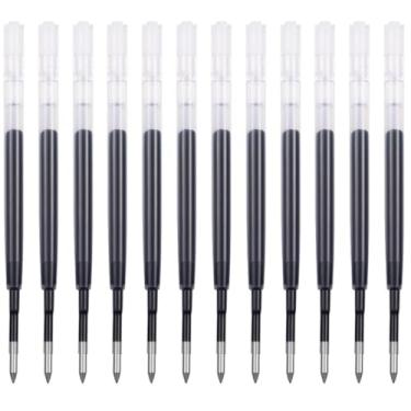 Imagem de Gullor Recargas de caneta esferográfica de 98 mm, tinta gel, pacote com 12 recargas, ponta fina de 0,5 mm, tinta vermelha