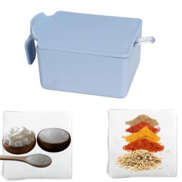 Imagem de Açucareiro Grande Azul Para Cozinha Canto do Café 250ml com Colher - M