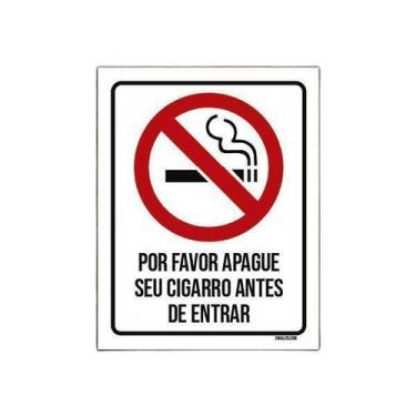 Imagem de Placa Sinalização Apague Cigarro Antes De Entrar 36X46 - Sinalizo.Com