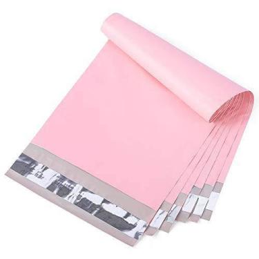 Imagem de Sacos grandes de poliéster rosa para envio [pacote com 10] Embalagem autovedante resistente à água Envelopes de correspondência #5 (30,5 cm x 39,4 cm)