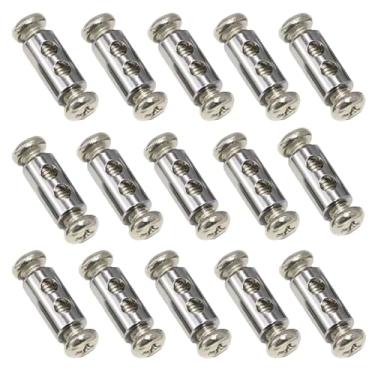 Imagem de RecDec Pacote com 20 braçadeiras de corda de fio de aço inoxidável 1/16 Clipes de grampo de cabo de bloqueio de orifício duplo parada de manga para fio de aço inoxidável de 1/40.6 cm cabo de aeronave