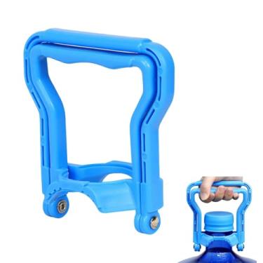 Imagem de Ajlve Cabo para garrafa de água de 14 litros, pacote com 2 suportes de jarro de água amarelo resistente para transporte fácil, design de modo duplo, elevação individual/dupla, serve para jarros padrão