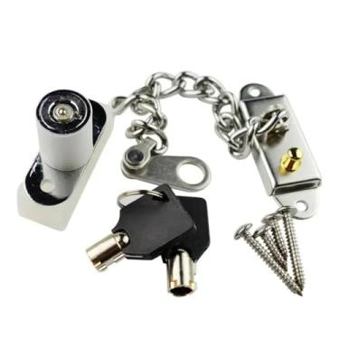 Imagem de Fechaduras de porta de janela de aço inoxidável, kits de trava de janela, fácil instalação, ferragens domésticas para janelas, portas, geladeiras, armários, cercas, portas residenciais e comerciais