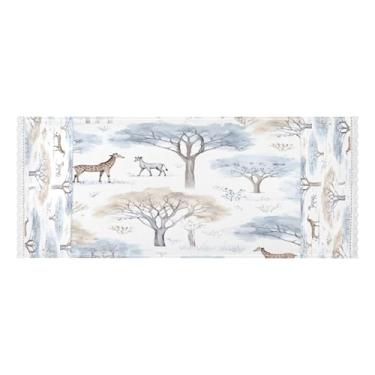 Imagem de Wassud Capas de lavadora e secadora de girafas elefantes e árvores, protetor de lavadora com sacos de armazenamento, capa de geladeira à prova de poeira com bolsos para lavanderia doméstica, cozinha