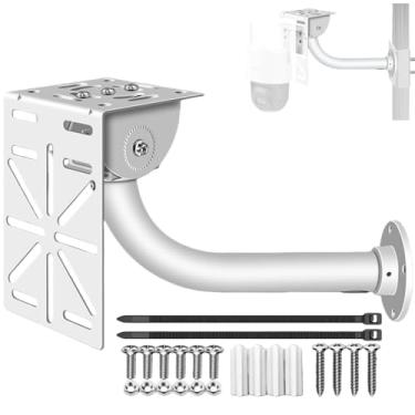 Imagem de Suporte de parede para câmera de segurança em tubo de alumínio - Suporte interno/externo resistente de 30 cm com adaptador de aço, compatível com câmeras Dome/IP/PTZ, fácil instalação para vigilância