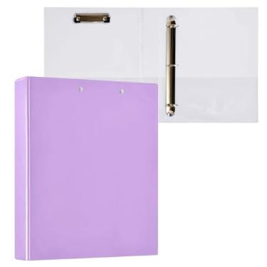 Imagem de Pasta de prancheta malva com 3 anéis redondos, organizador de fichário para escola e escritório, pacote com 2