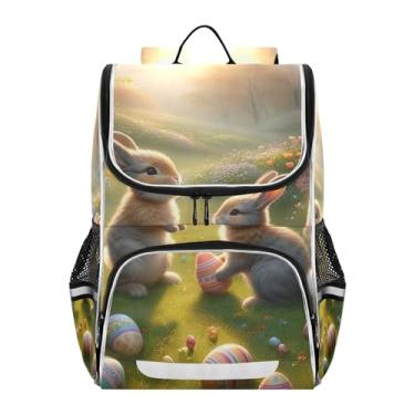 Imagem de Joisal Easter Bunny Meadow Eggs Backpack for Girls Kids Student Travel Back to School Bags Cute Bookbags Toddler Elementary Boys Backpacks Cartoon, 18L