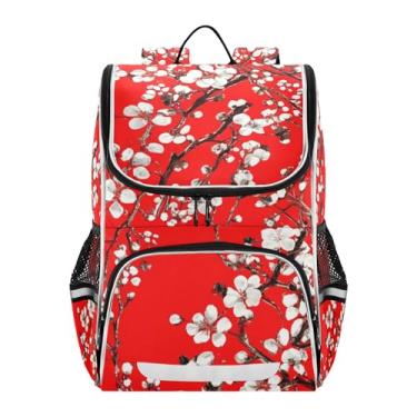 Imagem de Joisal Blossom Branches Red Flowers Backpack for Girls Kids Student Travel Back to School Bag Personalized Mermaid Book Bag for School Elementary Backpack for Boys