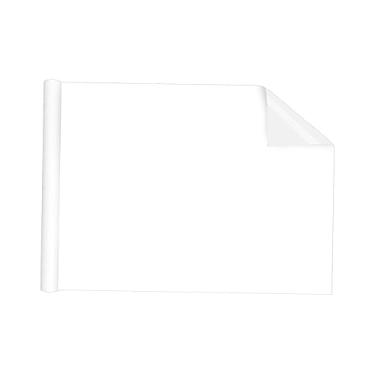 Imagem de MERIGLARE Adesivo de quadro branco apagável a seco, papel de parede descascado e colado sem danos, folha de pintura infantil reutilizável, placa apagável a seco, 45cmx2m branco