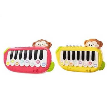 Imagem de Mini Teclado Musical Infantil, 8 Teclas, Brinquedo Educativo para Desenvolvimento Cognitivo e Motor (Vermelho)