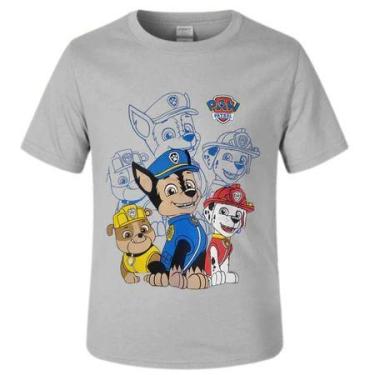 Imagem de Patrulha Canina Camiseta camisa Fantasia Infantil turma, 10, Cinza