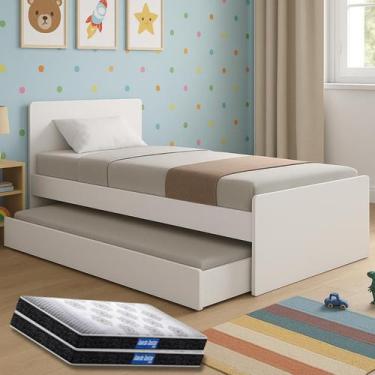 Imagem de Bicama Cama Solteiro Com Auxiliar Bibox com Colchões Probel Guarda Cos