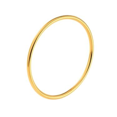 Imagem de Pulseira fina polida de aço inoxidável, Set of 2, Metal, Sem Pedra Preciosa