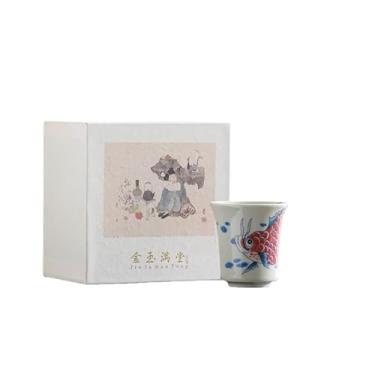 Imagem de Xícara master de xícara de chá de cerâmica, padrão koi, capacidade: 76,5 g-C