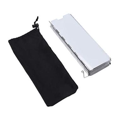 Imagem de QANYEGN Pára-brisas de fogão de acampamento, 16 placas dobrável pára-brisa, cabeça de forno de cassete de liga de alumínio para acampamento, piqueniques