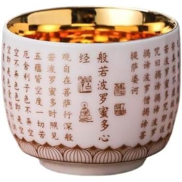Imagem de Xícara de chá dourada, conjunto de chá de kung fu de cerâmica, capacidade de 94 g