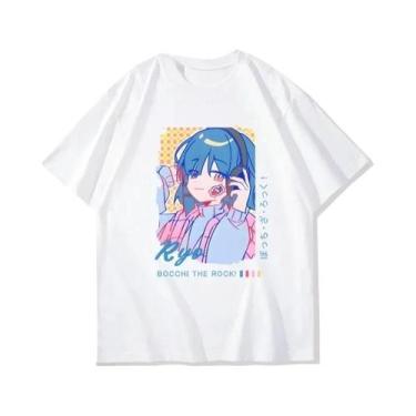 Imagem de Camiseta Oversized Estampada Anime Bocchi the Rock Band Com Gola Redon
