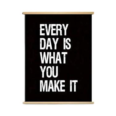 Imagem de Conjunto De Pinturas Em Rolo De Madeira Preto E Branco Com Citações In