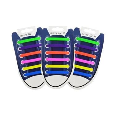 Imagem de 12 Peças De Cadarços De Silicone Elásticos Sem Amarração Para Crianças