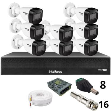 Imagem de Kit 8 Câmeras Intelbras 1130b Full Hd Dvr Mhdx 1016-c Intelbras Com Detecção De Movimentos Sem Hd