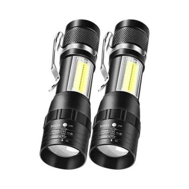 Imagem de Lanterna LED Recarregável Portátil Com Zoom, À Prova D'água, Com Clipe