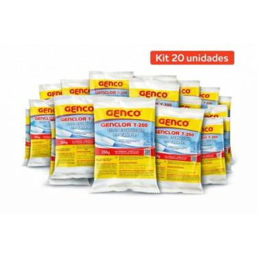 Imagem de Kit 20 Pastilhas Genco cloro Puro Concentrado 200g