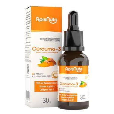 Imagem de Cúrcuma-3 Gotas 30ml Sabor Laranja com Gengibre ApisNutri
