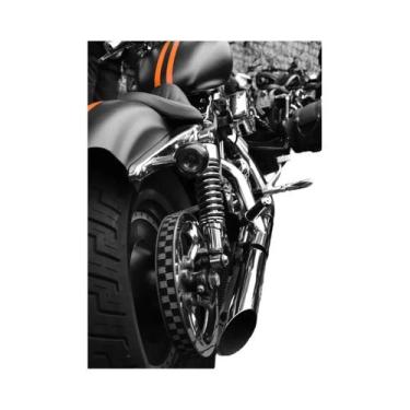 Imagem de Pôster De Corrida De Motocicleta Preto Pesado Em Tela Para Decoração D