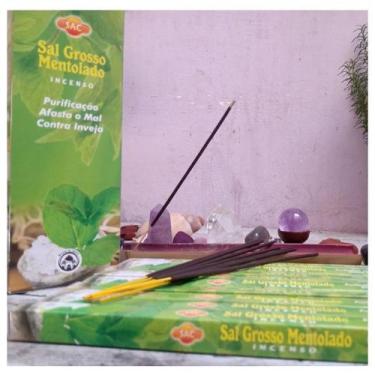 Imagem de kit 5 caixinhas Incenso Sal grosso mentolado Indiano SAC tonificante r