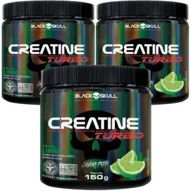 Imagem de Kit 3X Creatina Monohidratada Creatine Turbo Black Skull 150g Energia 