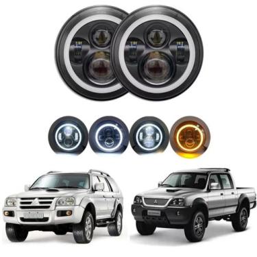 Imagem de Par farol led pajero l200 tr4 savana fusca kombi delivery opala rural 