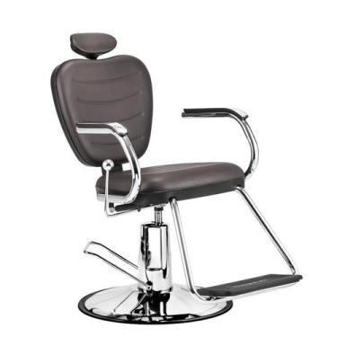 Imagem de Cadeira Top Barber Barbeiro Reclinável Hidráulica Marrom Tabaco Dompel