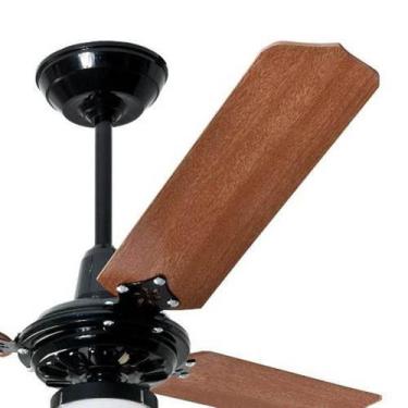 Imagem de Kit 2 Ventilador De Teto Lumi Preto Pás Mogno Loren Sid, 110V