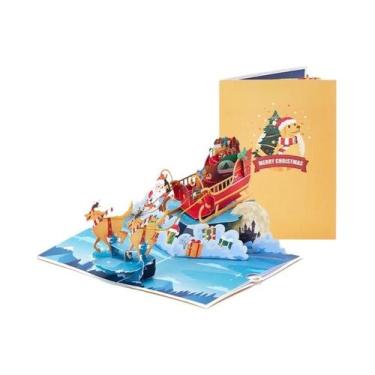 Imagem de Cartão De Natal 3D Com Gato E Árvore De Natal, Com Envelope, Cartão Po