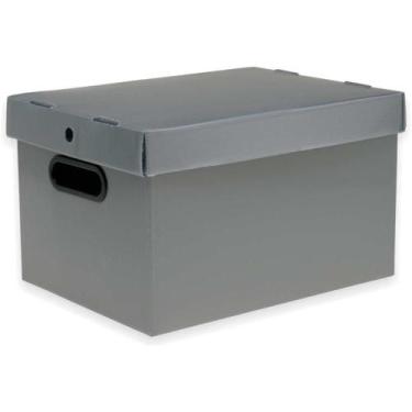 Imagem de Caixa Organizadora Prontobox Prata 560X365X300 XG - Polycart