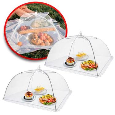 Imagem de Kit 2 Tela Protetora de Alimentos Bolo Frutas Comida Mosquiteiro Contr